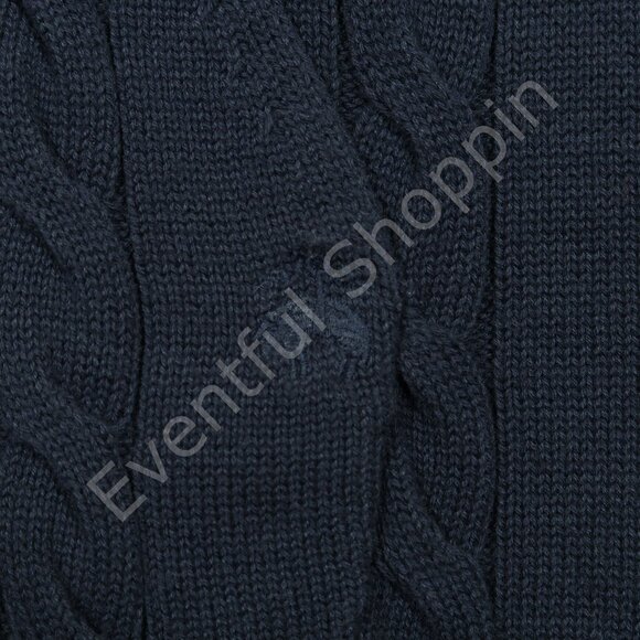 Brooks Brothers Cotton Cable Knit Hoodie Sweater in Blue Size 2XL - Picture 4 of 5